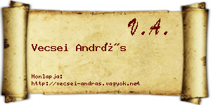 Vecsei András névjegykártya