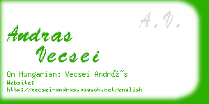 andras vecsei business card